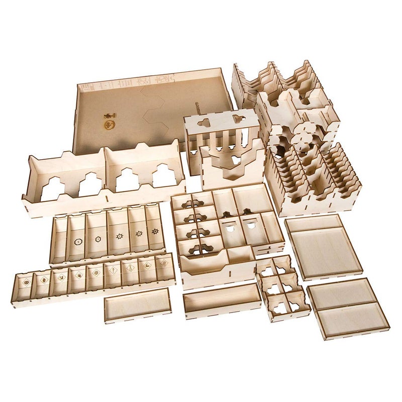 The Broken Token Game Organizer Compatible with Gloomhaven - Wooden Game Organizing Box with Multiple Trays and Dividers - Image 2